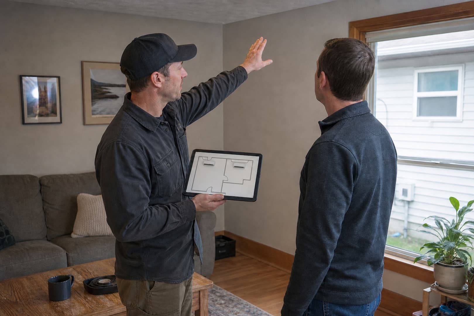 Ductless mini-split indoor unit placement consultation in a Spokane home