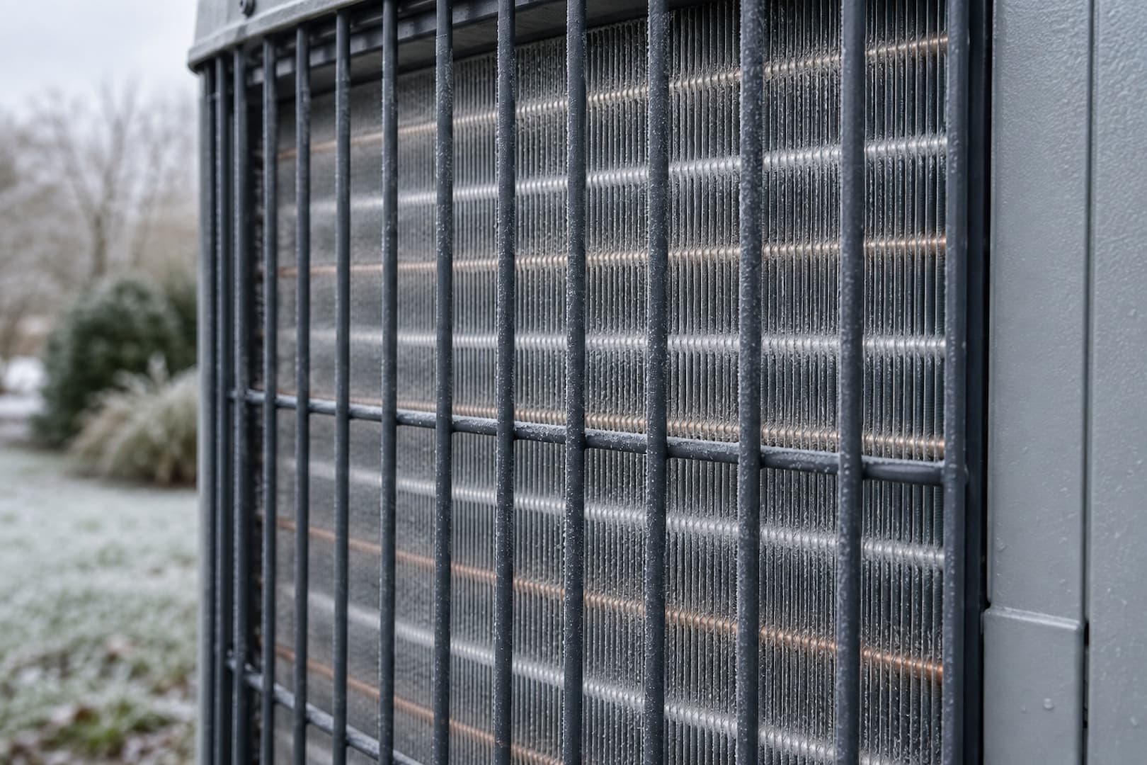 Light frost on the outdoor coil of a residential heat pump